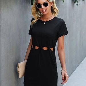 NWT Angashon Cut Out Waist Tee Dress Lg